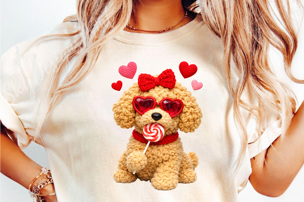 Faux Yarn Valentine Goldendoodle Png, an Illustration by DreamCafeArt (Photo 3 of 8)