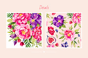 Pink Flora. Watercolor, a Decorative Illustration by Ekaterina Mikheeva (Thumbnail 7 of 8)