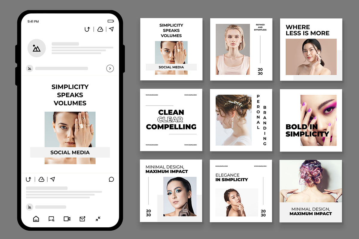 Minimal Social Media Posts Template, an UI Kit Template by CreativeShaper (Photo 1 of 3)
