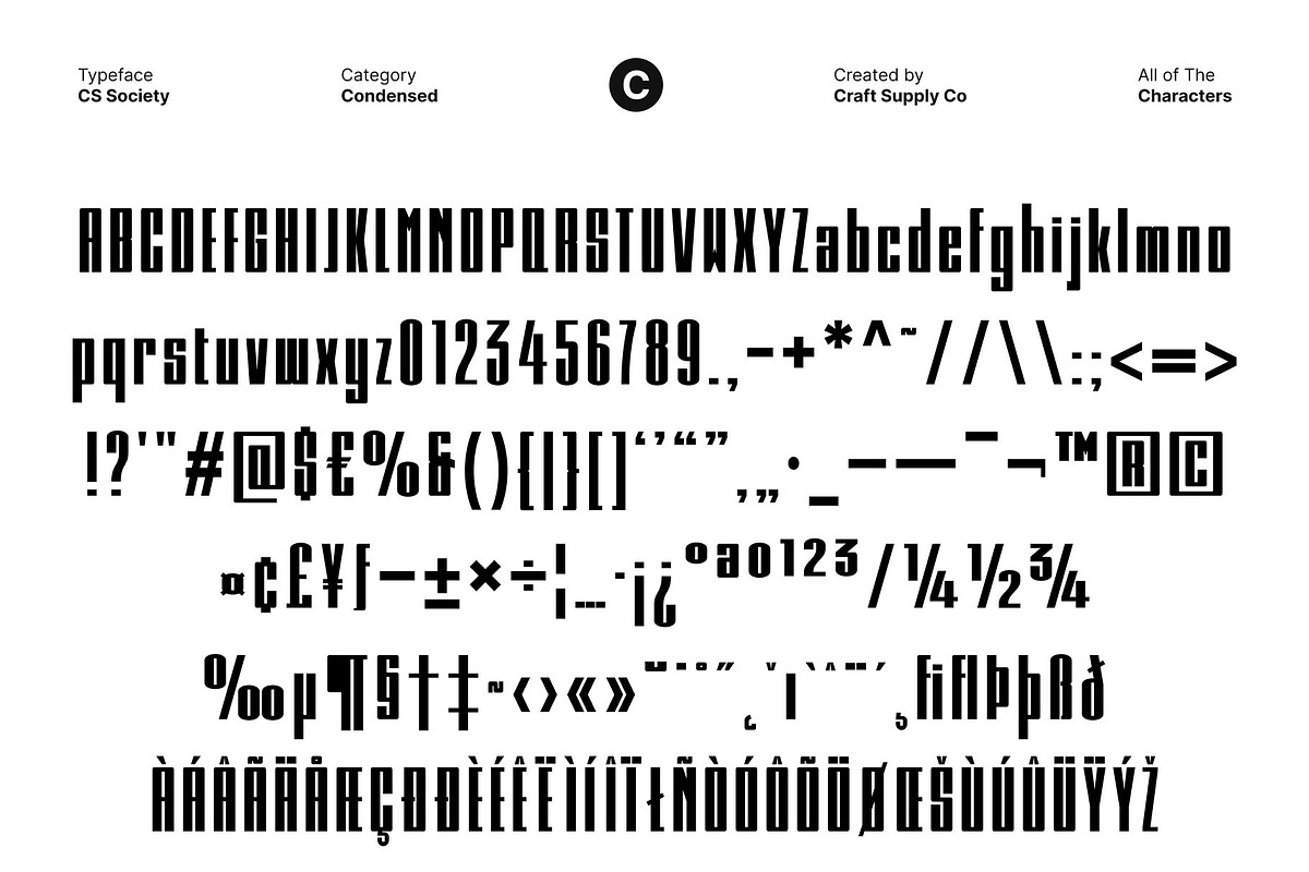 CS Society – Condensed Font, a Sans Serif Font by Craft Supply Co. (Photo 8 of 8)