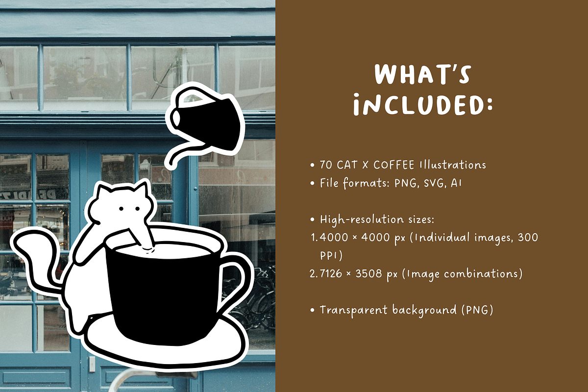 The Cat and Coffee Signature, a Food Illustration by RefocusMyJourney