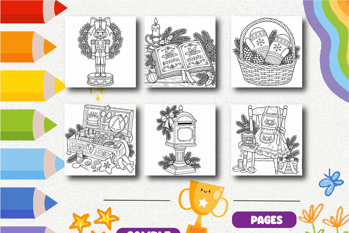 Christmas Lost & Found Museum Color, a Seasonal Illustration by Design Zone (Photo 4 of 5)