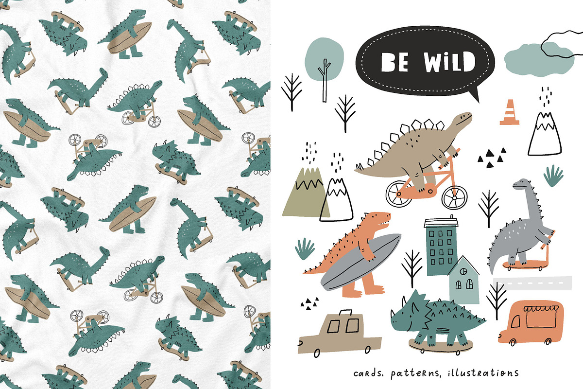 CUTE DINO BUNDLE, an Animal Illustration by Barkova Nadya (Photo 4 of 13)