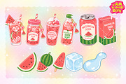 Cute Watermelon Soda Drink Clipart, a Food Illustration by K.JackArtwork (Thumbnail 2 of 4)