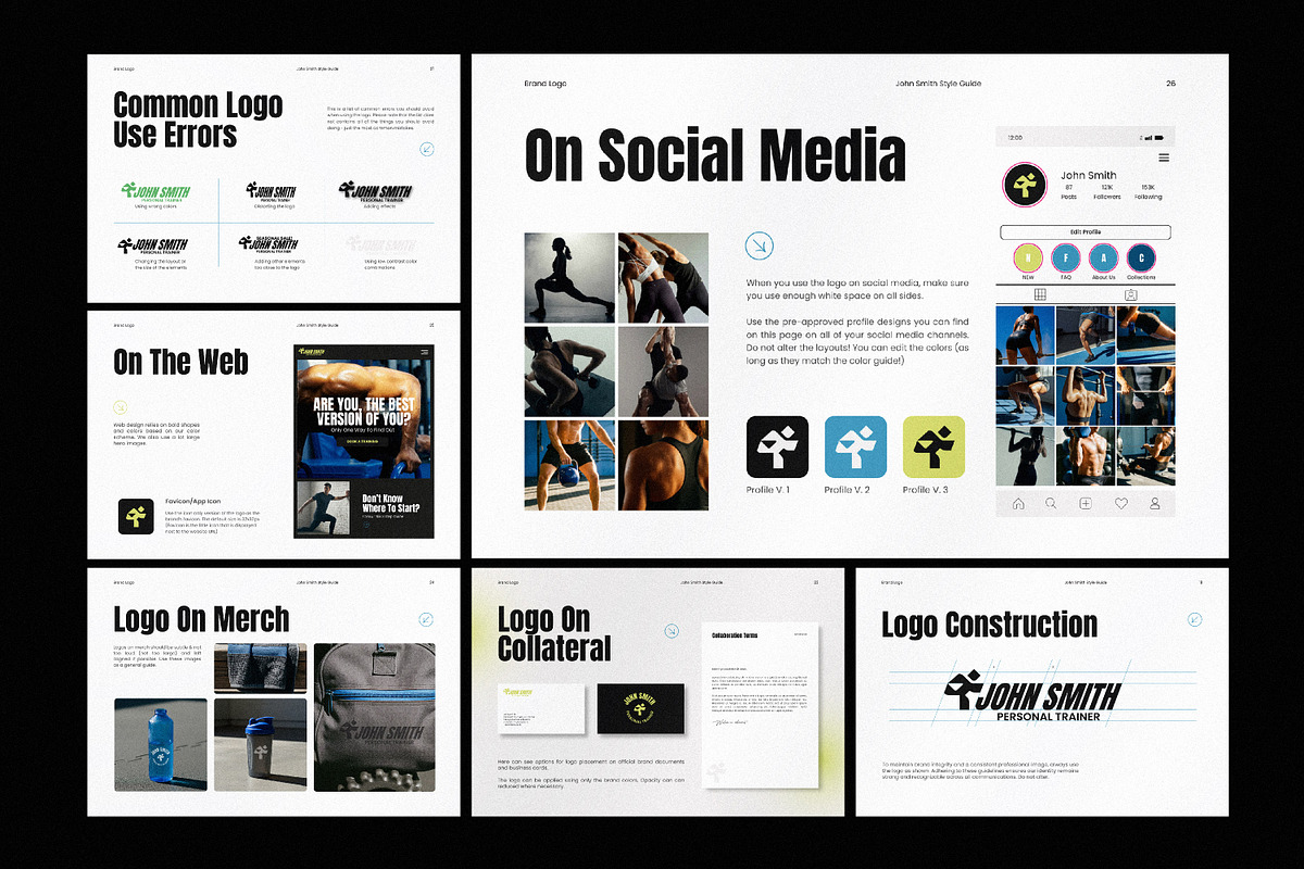 Personal Trainer Brand Guidelines, a Branding & Logo Template by AndrewPixel (Photo 7 of 14)