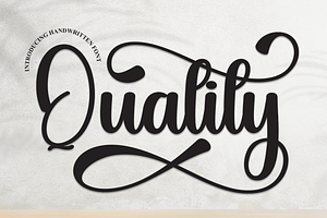 Quality Script Font