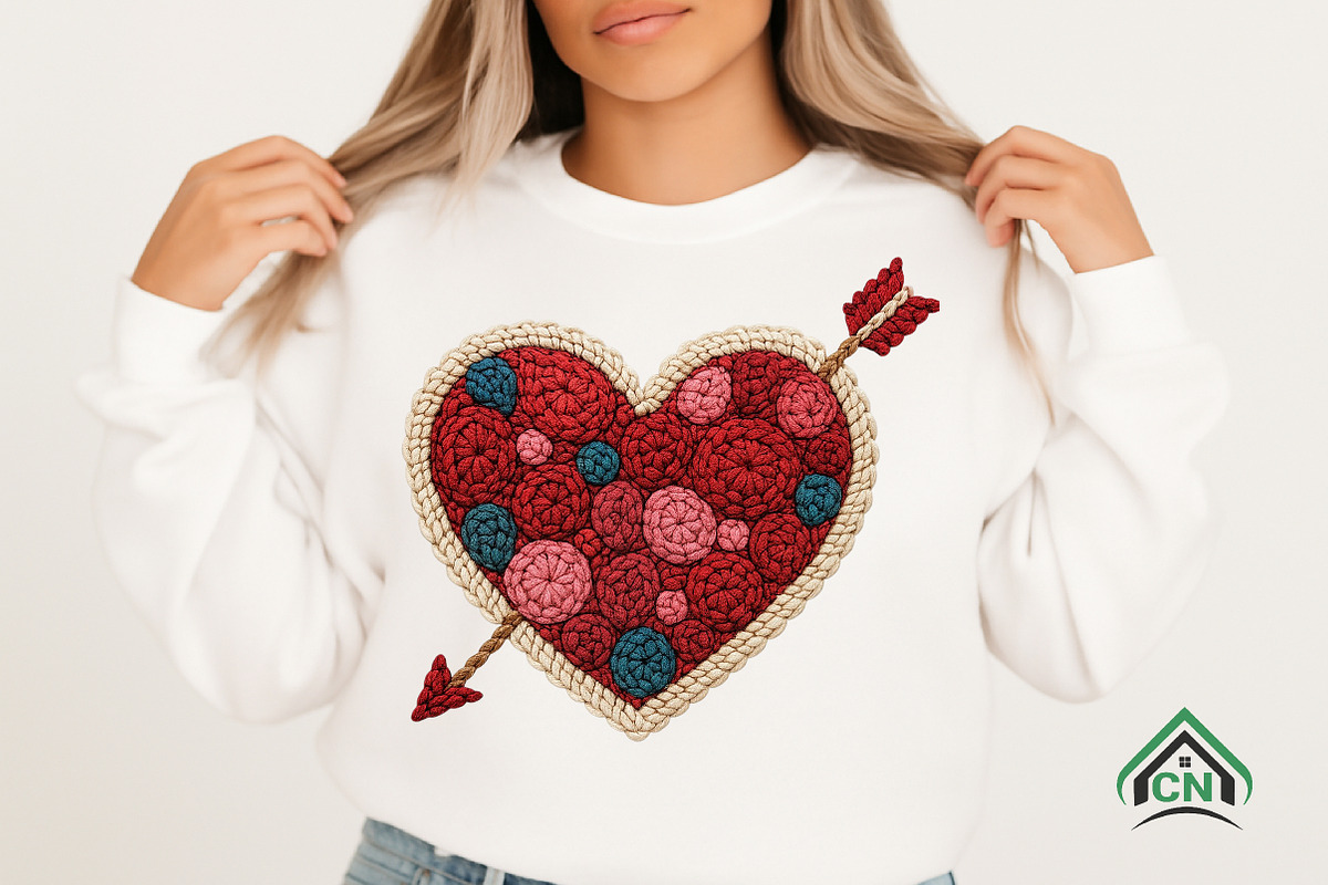 Yarn Crochet Valentine Heart Png, an Illustration by Craft Nest (Photo 7 of 7)