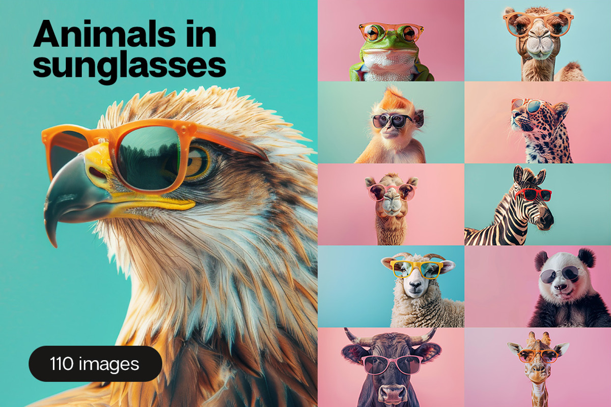 110 Animals in sunglasses, an Animal Photo by Handmadefont (Photo 1 of 18)