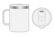 Travel Coffee Mug Mockup Vector CAD, a Cups & Container Mockup by PATTERNBASE (Thumbnail 1 of 3)
