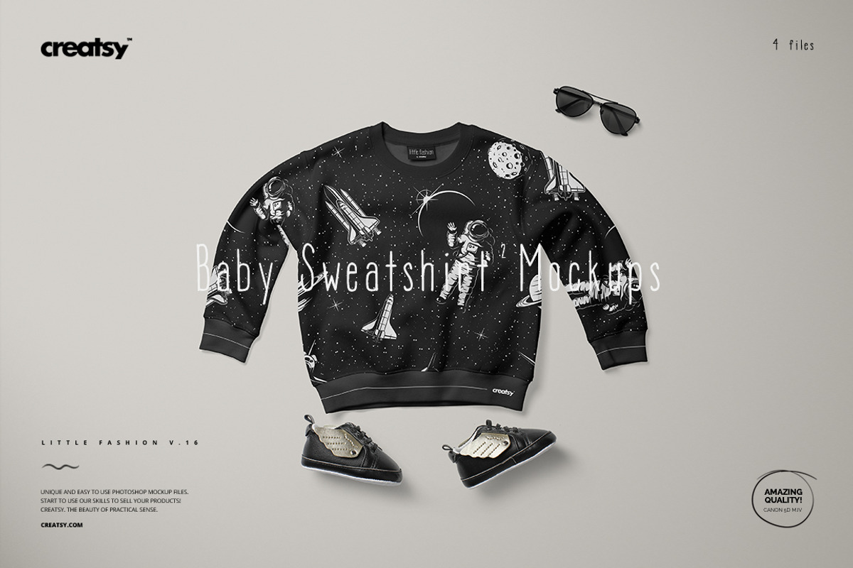 Baby Sweatshirt Mockup Set 2, a Hoody Mockup by creatsy5 (Photo 1 of 11)