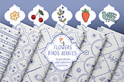 Flowers Birds Berries, a Pattern Graphic by GooseFrol (Thumbnail 1 of 18)
