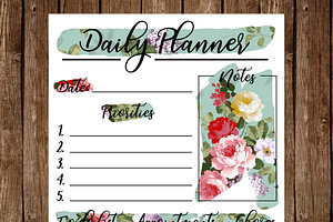 Floral Printable Daily Planner