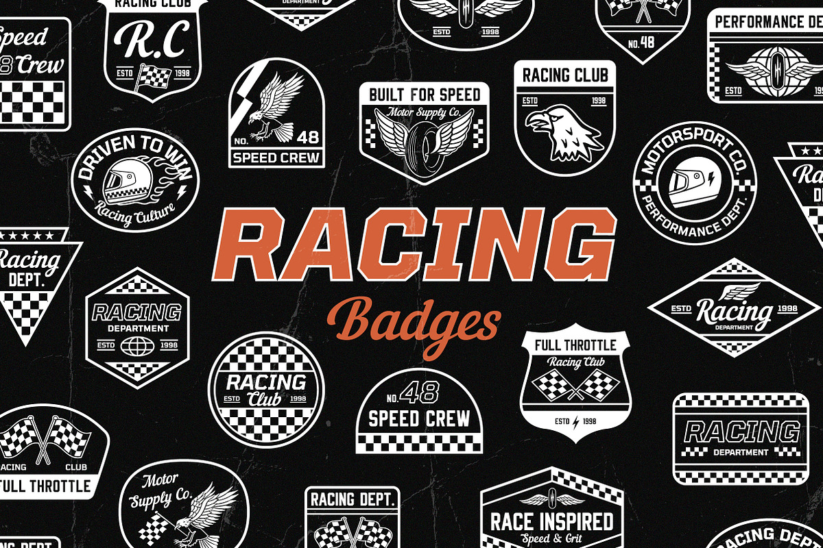 Racing Badges - Mono, a Branding & Logo Template by cd-design.co (Photo 1 of 8)