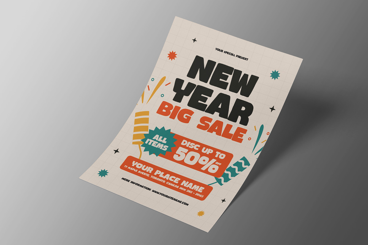 New Year Sale Flyer, a Flyer Template by Neermana (Photo 2 of 4)