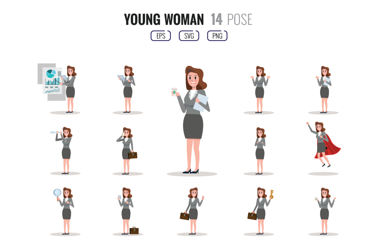 5 Flat Character 70 pose, a Finance Illustration by Foxyard studio (Photo 5 of 6)