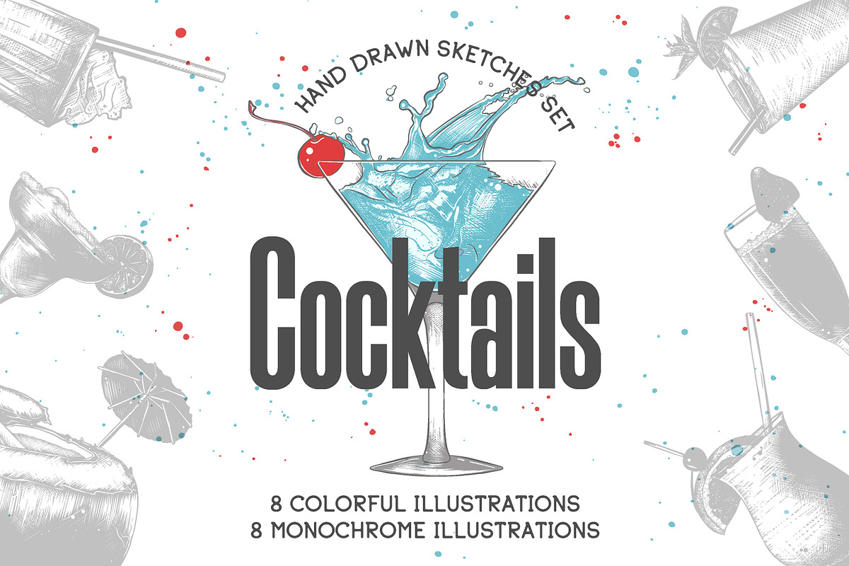 Hand drawn cocktails collection, a Food Illustration by Akimo Mia (Photo 1 of 5)