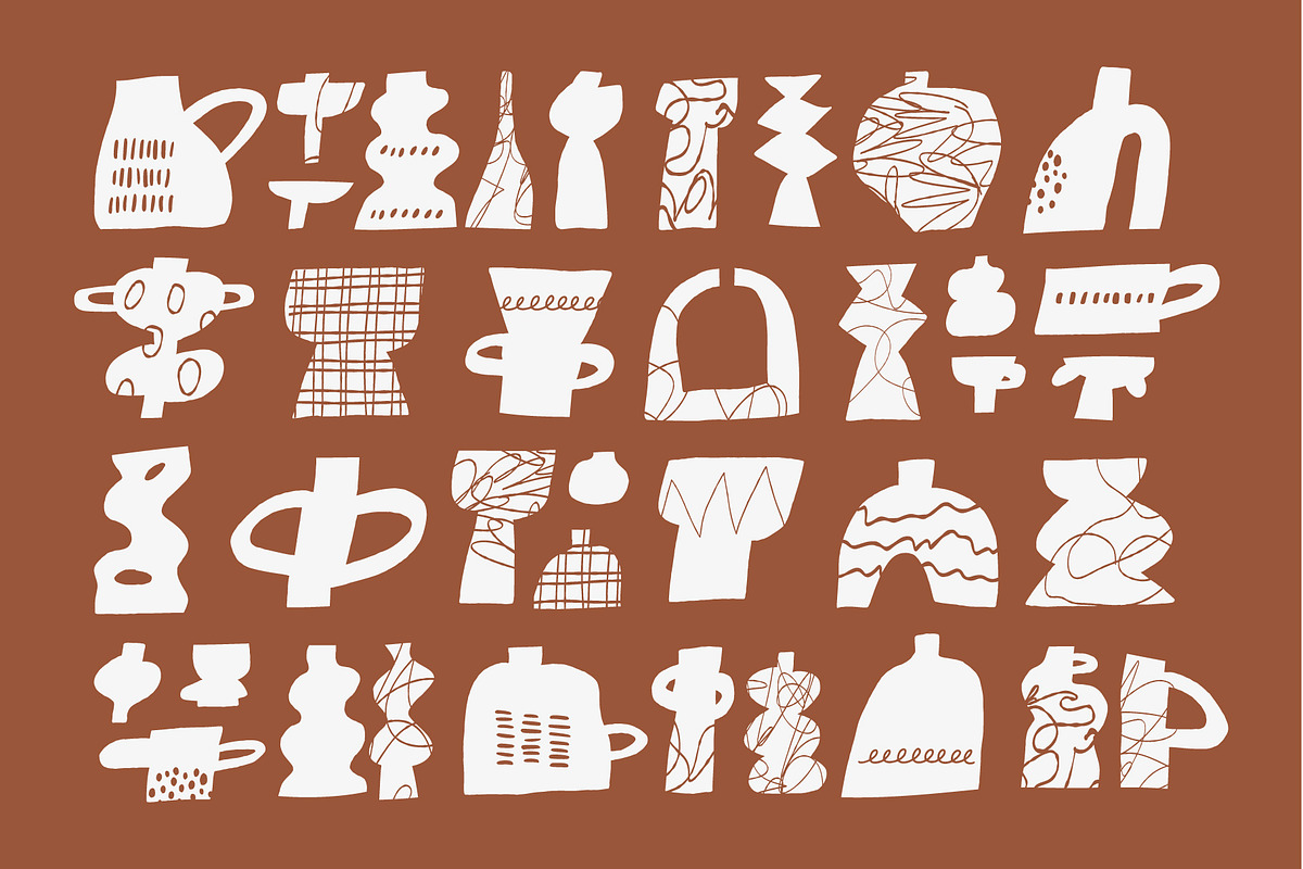 POTTERY SHAPES | HAND DRAWN CLIPART, a Decorative Illustration by Favete Art (Photo 7 of 23)