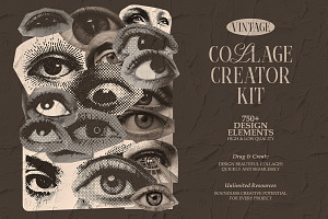 Vintage Collage Creator Kit 750+ PNG