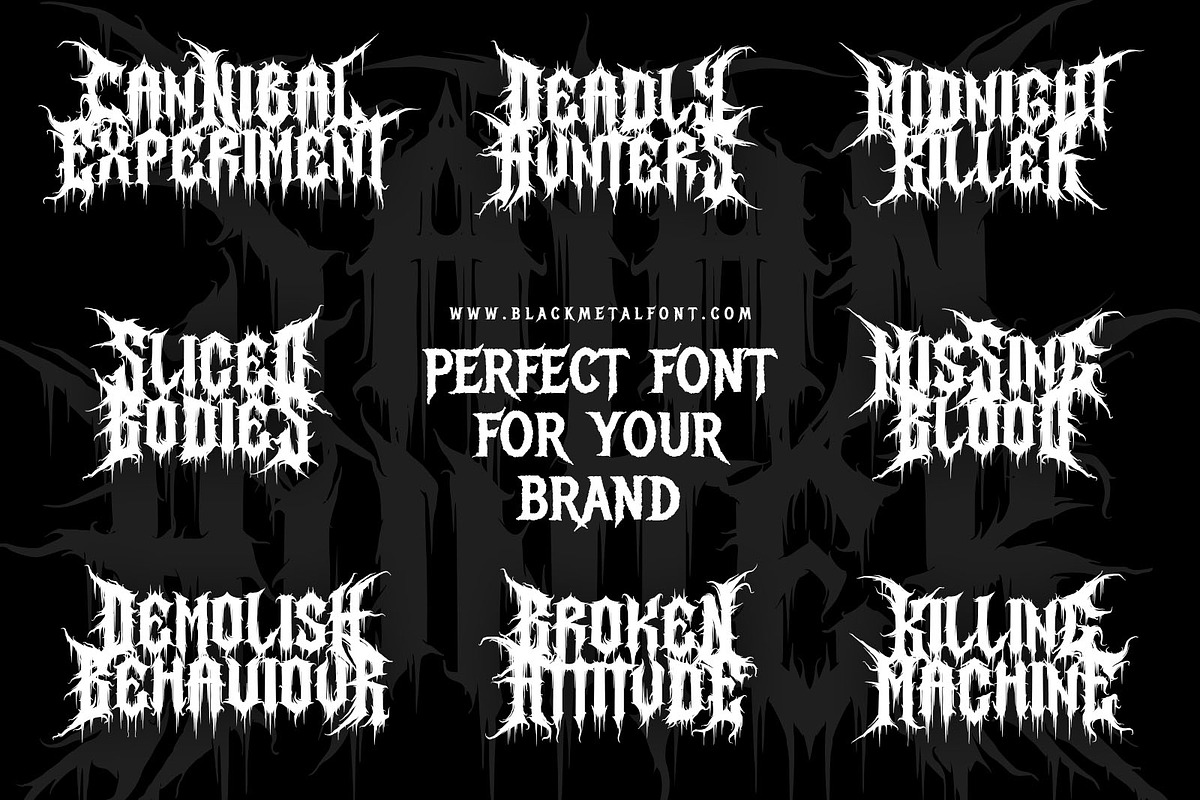 Satan Hunter - Strong Death Metal, a Blackletter Font by Blackmetalfont (Photo 4 of 4)