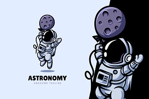 Astronaut - Astronomy Character Logo