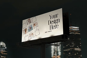 Night Billboard Mockup Template, an Advertising Mockup by GearShift