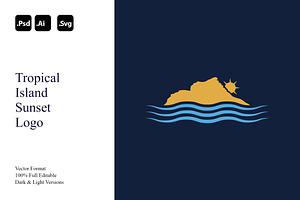 Tropical Island Sunset Logo, a Branding & Logo Template by Luxury Logos