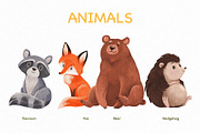 Watercolor animals. Illustration set, an Animal Illustration by Maria Summer (Thumbnail 2 of 9)