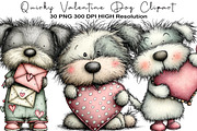 Quirky Valentine Dog Clipart, an Illustration by Black Bird Studio (Thumbnail 1 of 6)
