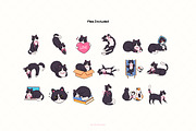 Tuxedo Cat Clipart Bundle, an Animal Illustration by Victoruler (Thumbnail 2 of 9)