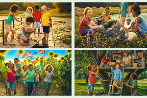 Children exploring nature and friendship, a Person Photo by DanFLCreativo