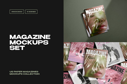US Paper Magazine Mockups, a Books & Magazine Mockup by Design Squad