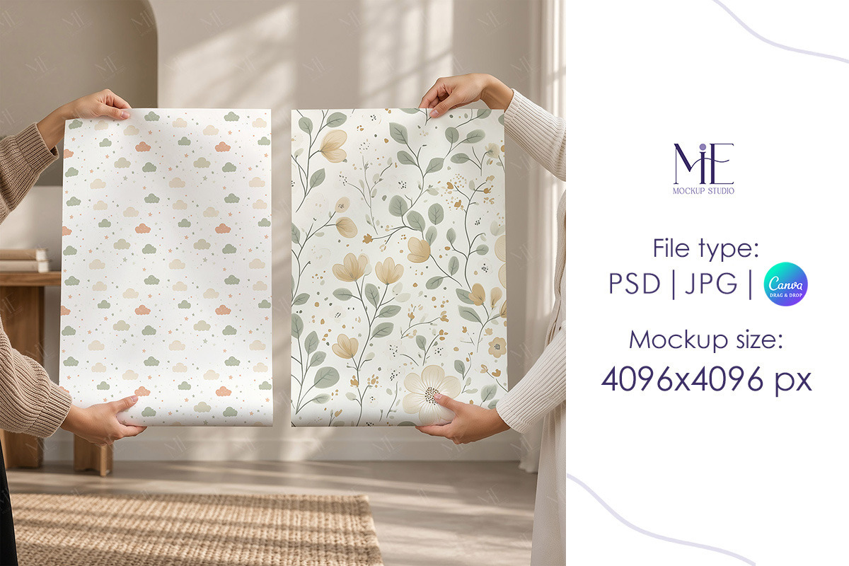 Gift Wrapping Paper Mockup Wallpaper, a Packaging Mockup by Mie Mockup Studio (Photo 4 of 8)