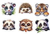 Animal Peeking Around Corner Clipart, an Illustration by CreationArt (Thumbnail 2 of 5)