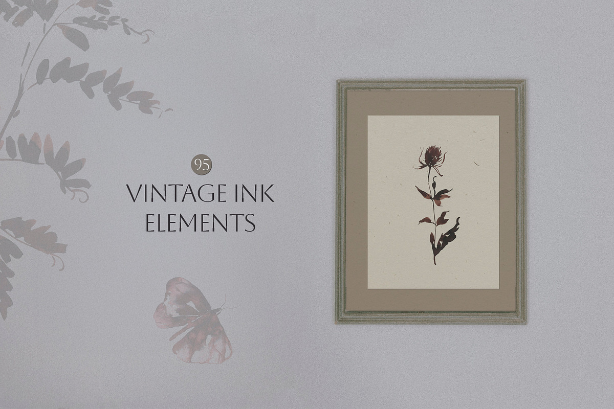 Vintage Ink- Flowers & Backgrounds, a Decorative Illustration by Les Frolova (Photo 3 of 15)