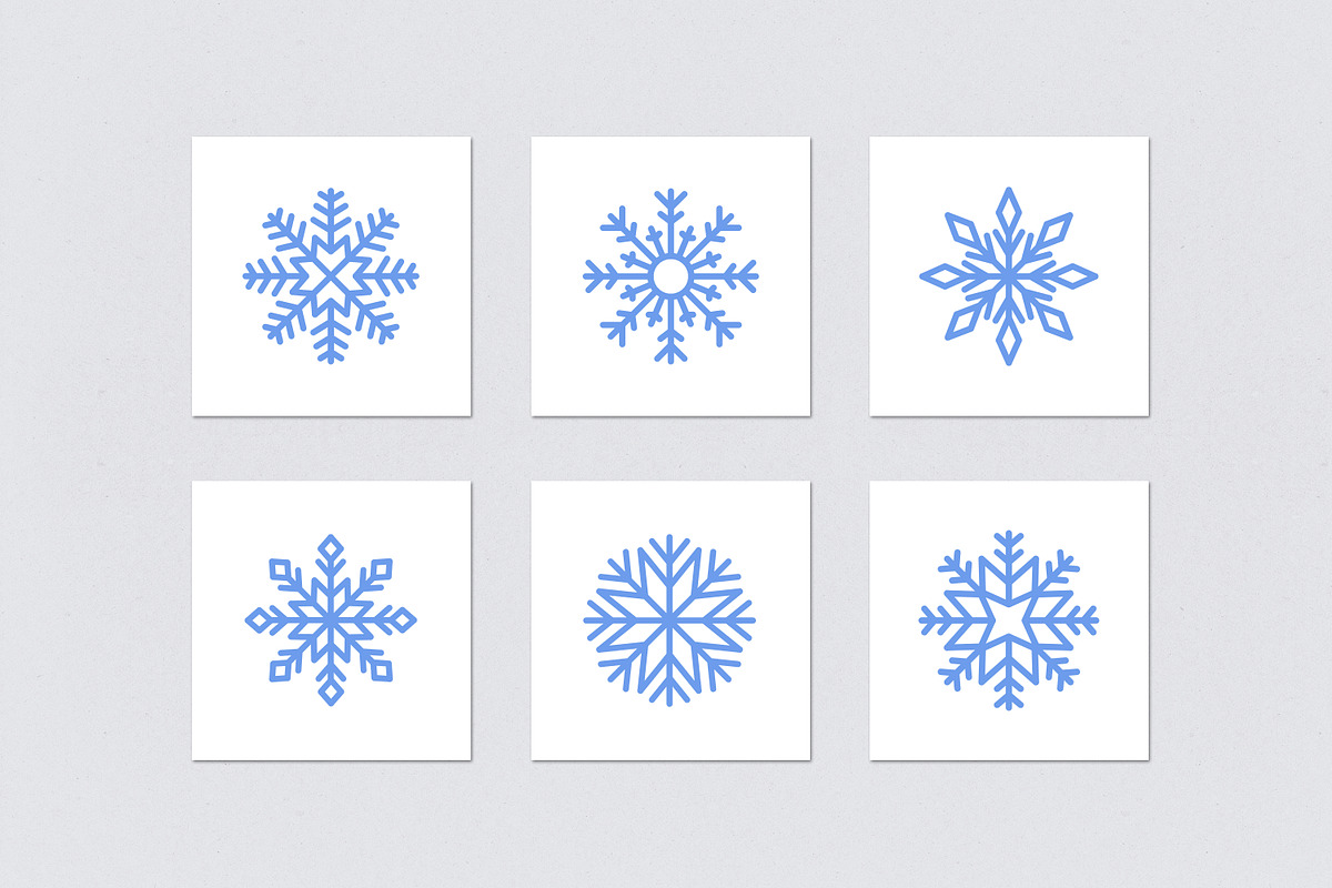 Winter snow flakes. Xmas icons set, an Object Illustration by Good Studio (Photo 12 of 12)