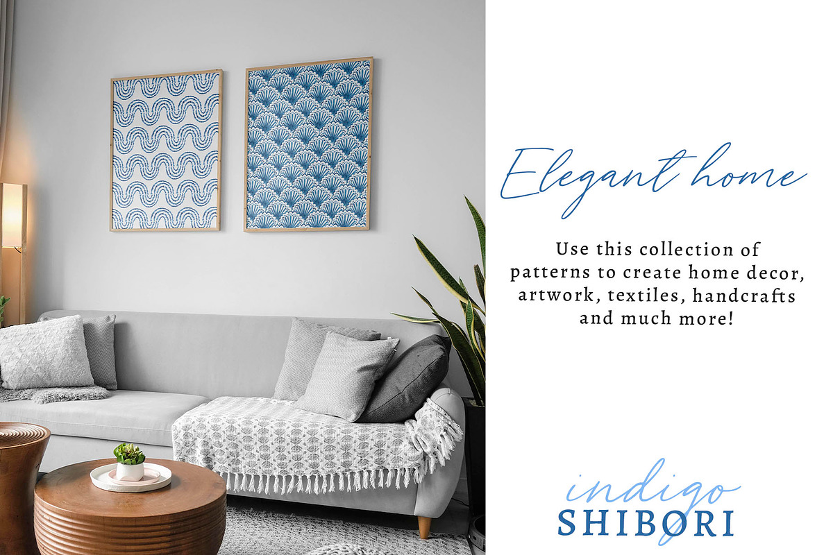 Indigo Shibori Patterns, a Pattern Graphic by Laura Camoe (Photo 4 of 8)