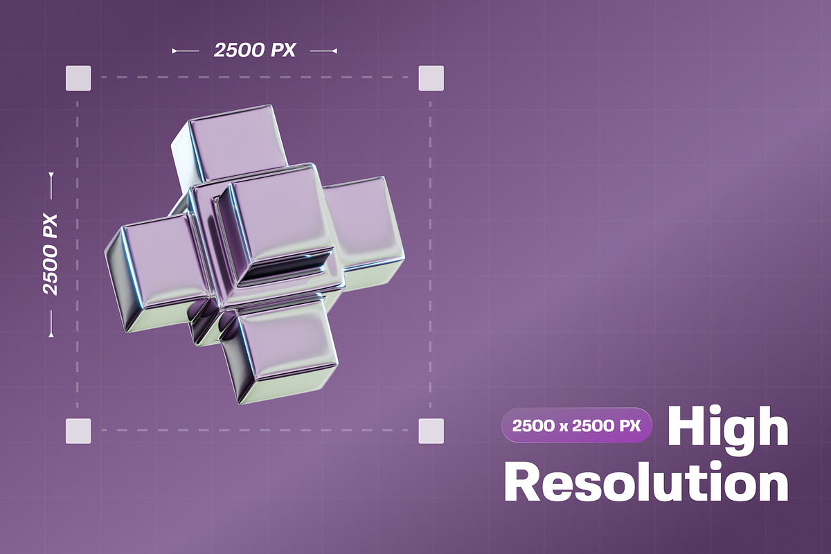 Abstract Chrome 3D Icon Pack, an Object 3D Model by Haps Space (Photo 2 of 4)