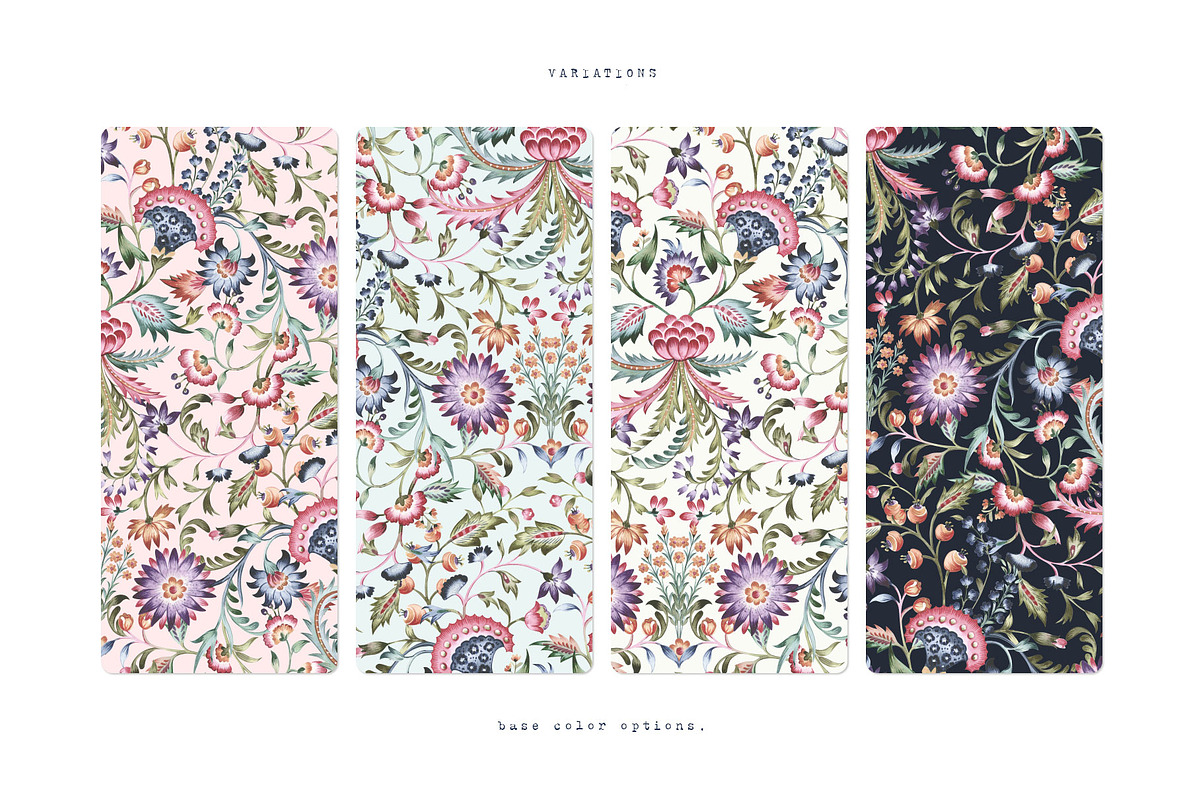 Ethnic Florals Watercolor Chintz!, a Pattern Graphic by Pink Linen (Photo 3 of 12)