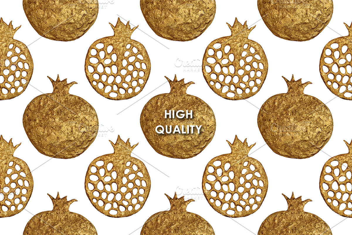 GOLD POMEGRANATE collection, a Pattern Graphic by xgart (Photo 5 of 6)