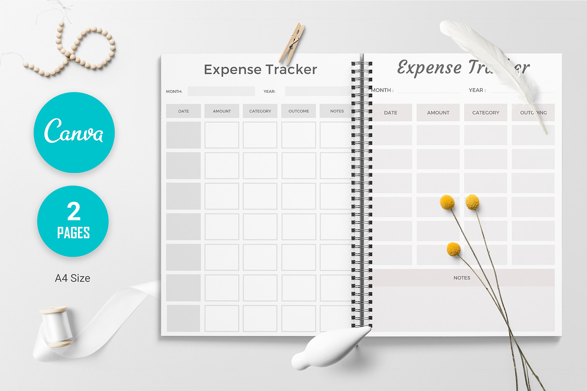 Canva Expense Tracker Planner Sheet, a Stationery Template by ARP Creation (Photo 1 of 3)