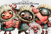 Quirky Valentine Day Lamp Clipart, a Seasonal Illustration by Rose Art (Thumbnail 1 of 7)