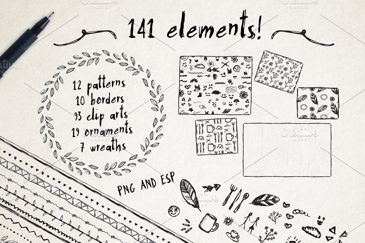 Stobau font + extras, modern font preview 6