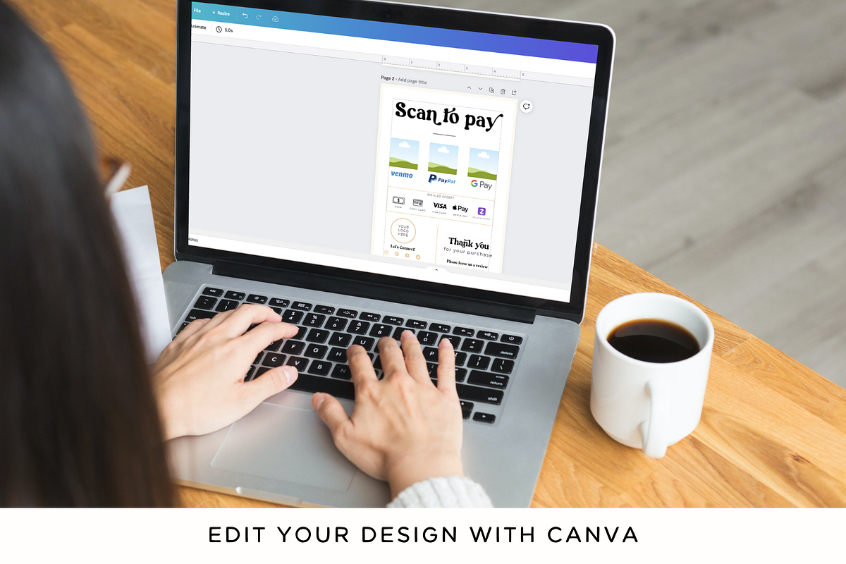 Scan to pay QR code Canva Template, a Flyer Template by Hellohastore (Photo 6 of 7)