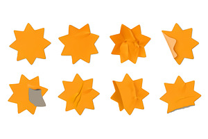 Crumpled paper starburst stickers, an Object Illustration by winwin.art
