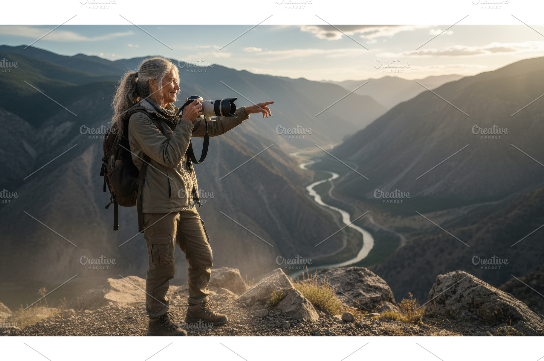 Mature woman photographer with a, a Nature Photo by Igor Tichonow
