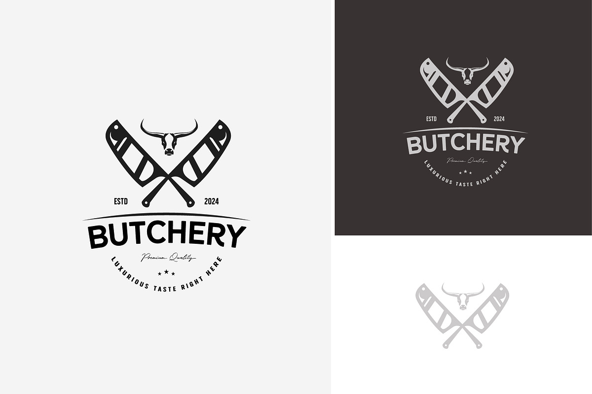 retro vintage flat butcher shop logo, a Branding & Logo Template by Pyruos ID