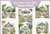 Garden Gazebo PNG Clipart Bundle, a Decorative Illustration by Digital Dreamscaping (Thumbnail 2 of 10)