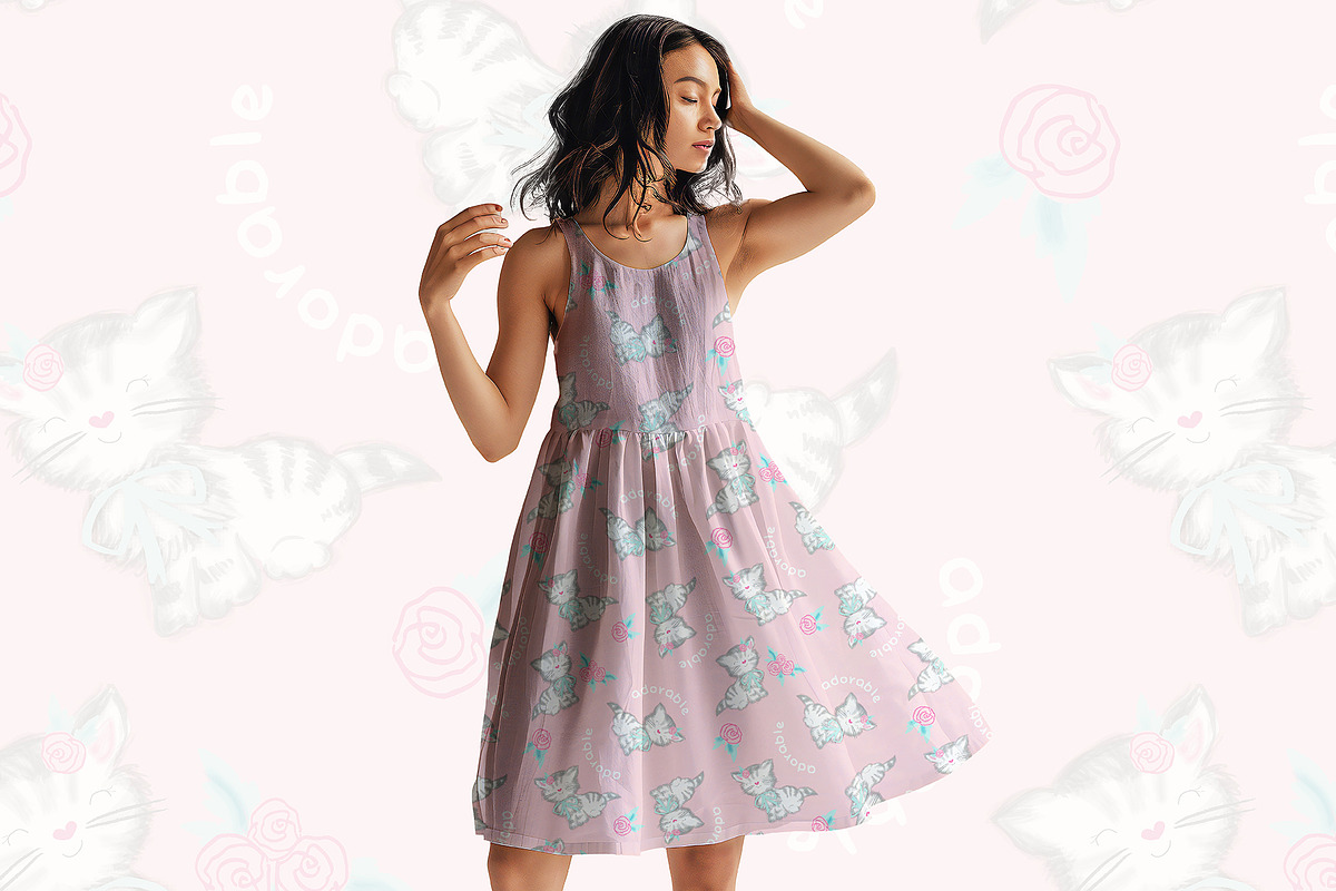 Adorable Kitten Seamless Pattern, a Pattern Graphic by StudioGlouna (Photo 4 of 5)