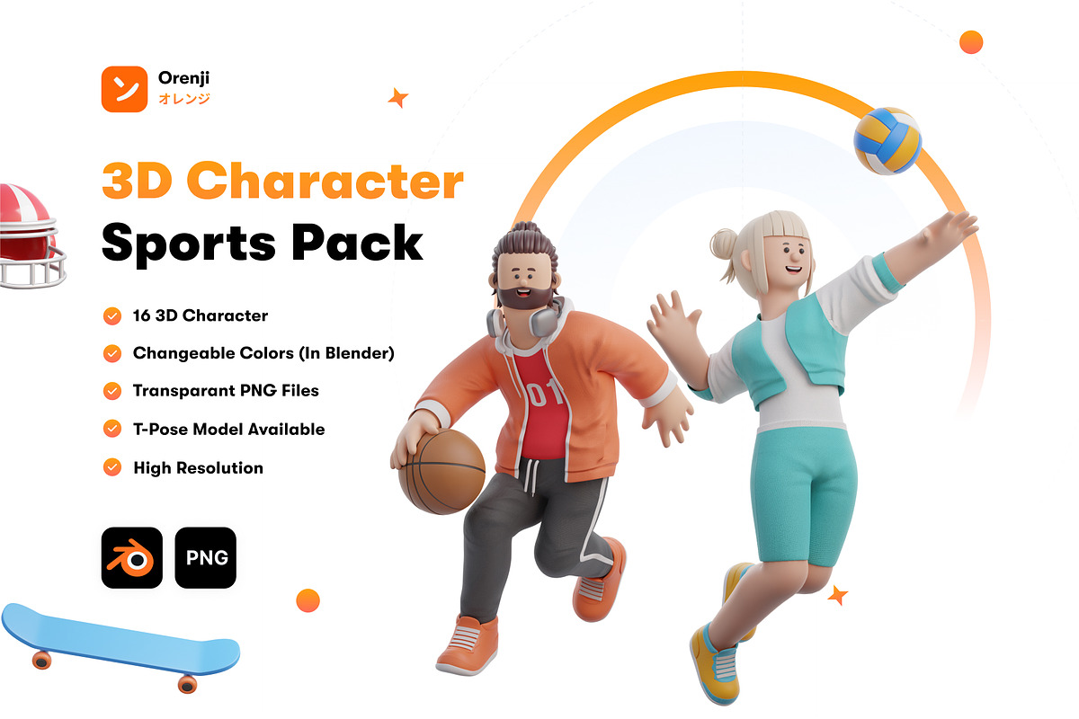 3D Character Sports Pack, a Characters & Person 3D Model by orenjidesign (Photo 1 of 7)