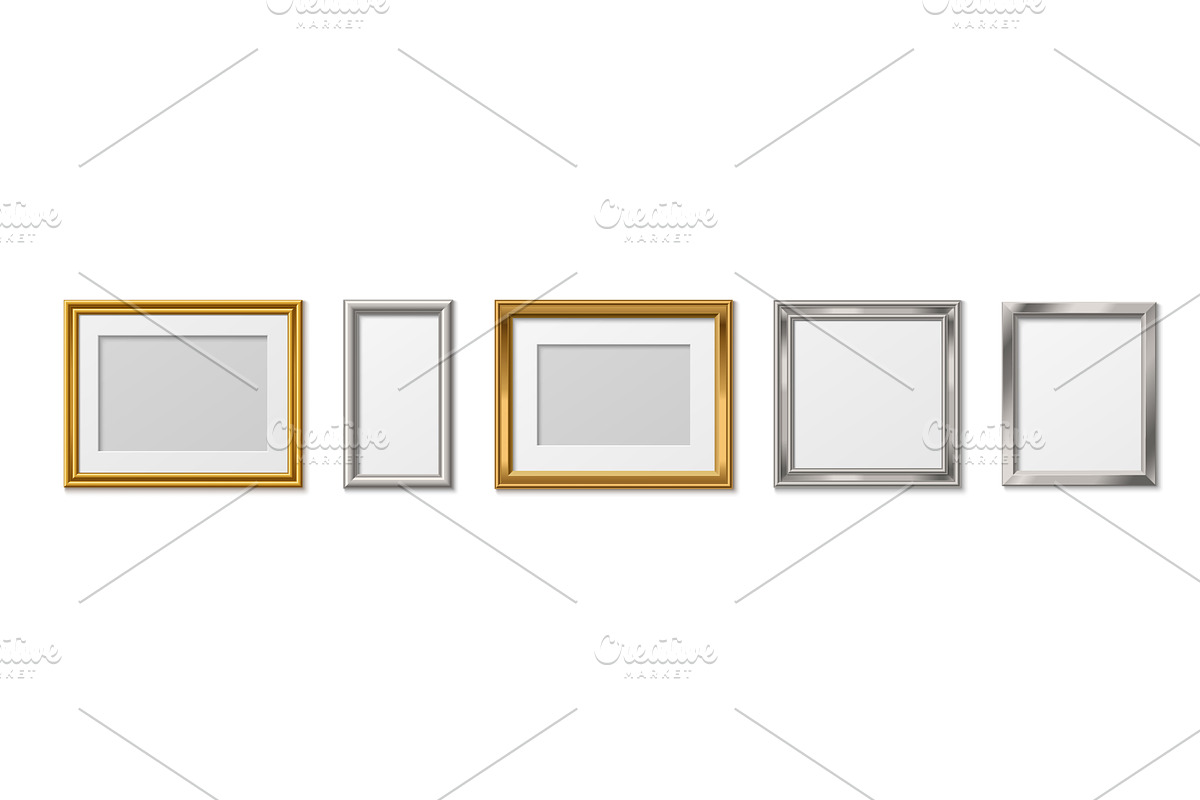 Elegant gold frames with wooden or, an Illustration by art PVP - market